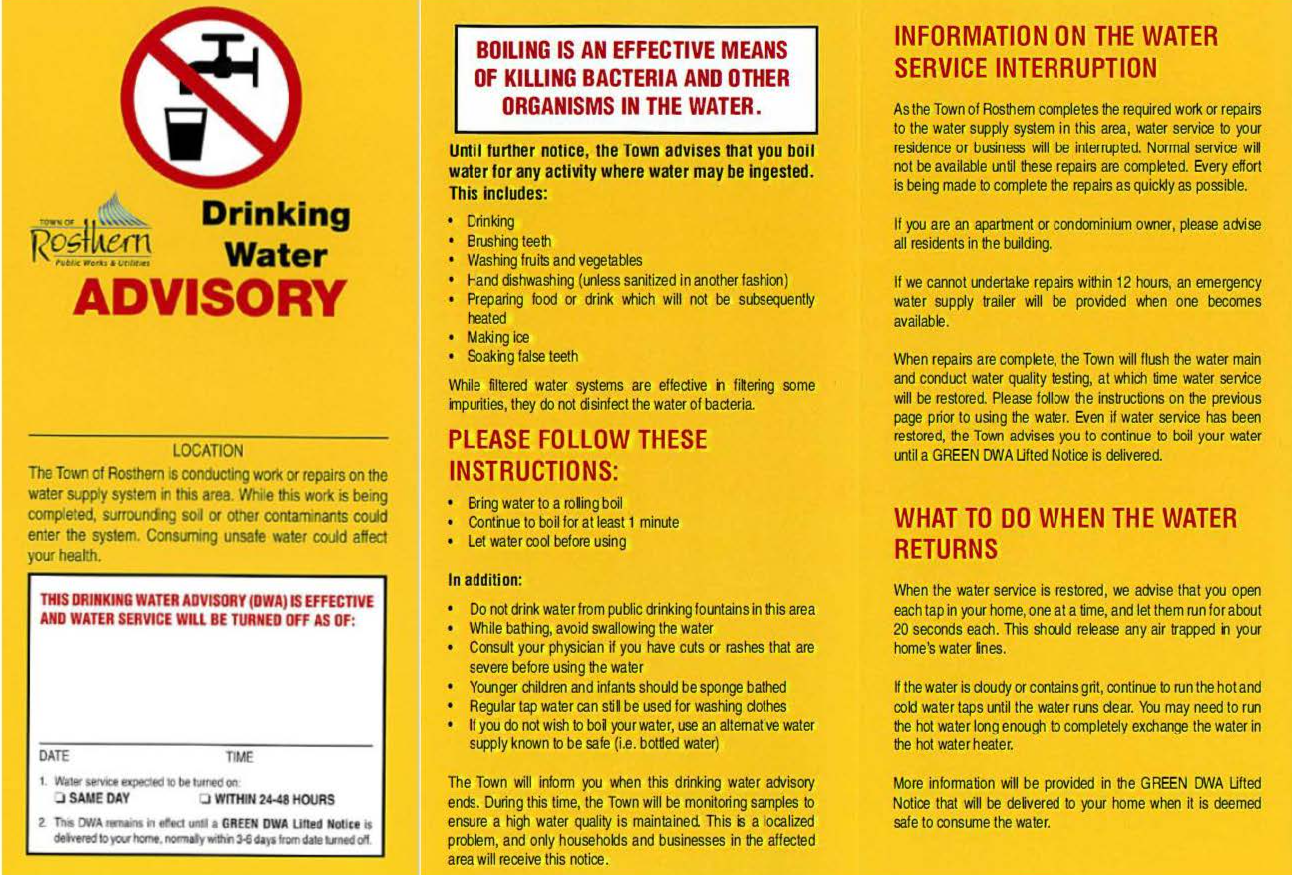 Drinking Water Advisory Poster