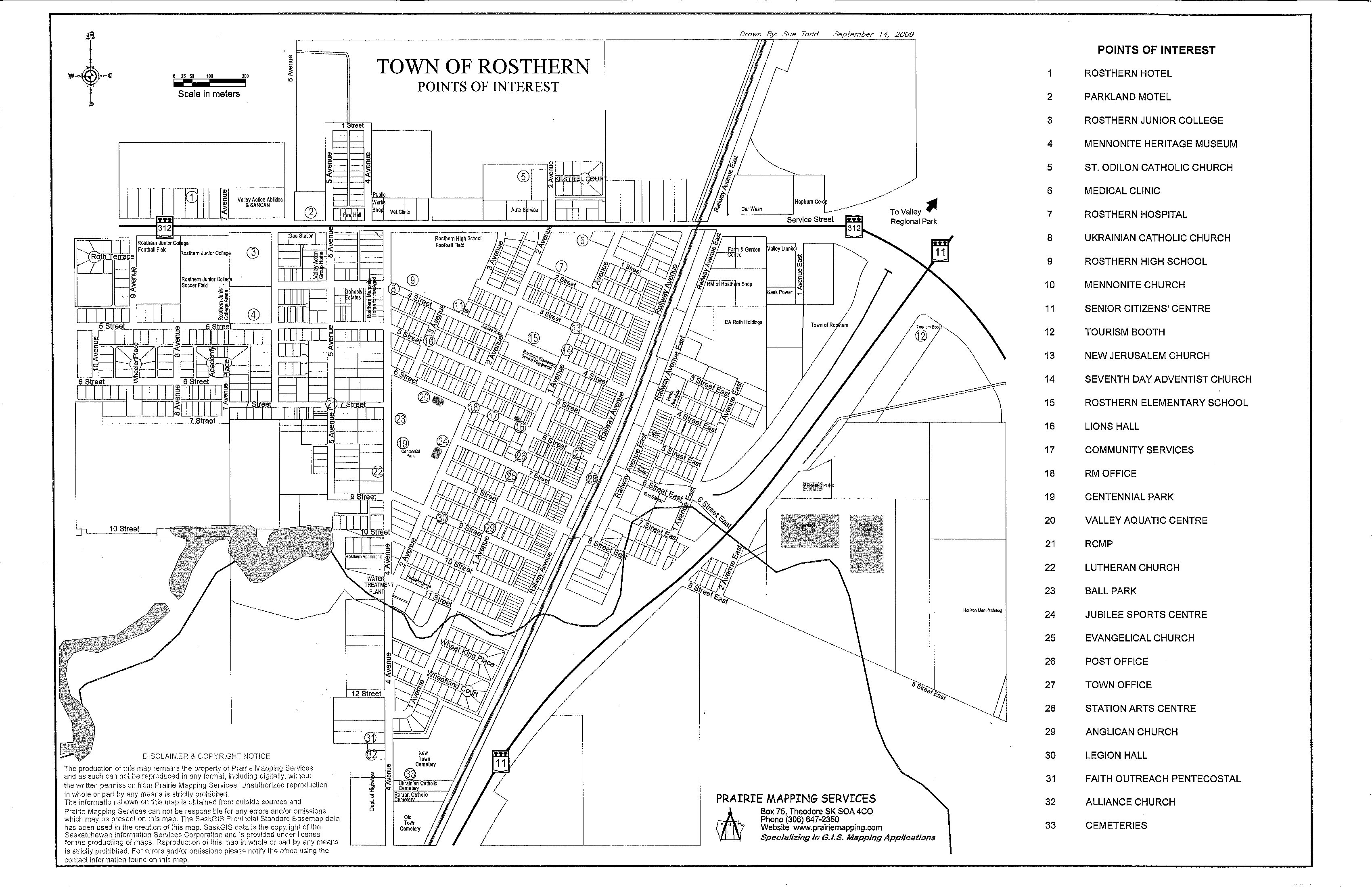 Town of Rosthern Map